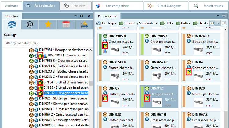 PARTdataManager: Icons in directory tree and "Symbols [Symbols]" view