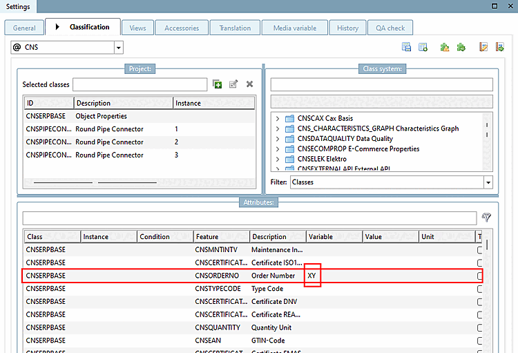 Attribute with assigned variable "XY"