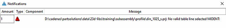 No valid table row selected [No valid table line selected] - MIDENT