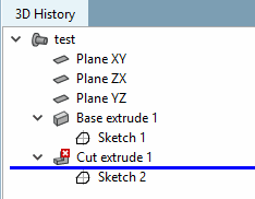 Faulty cut extrude