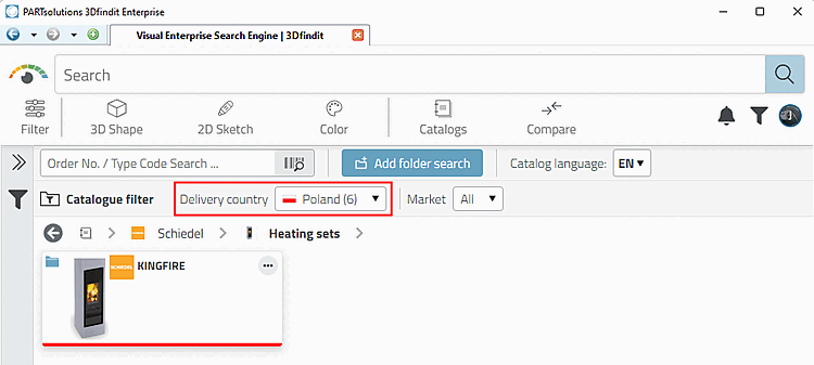 3Dfindit: Catalog filter -> Delivery country