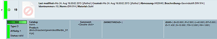 Markup with green bar