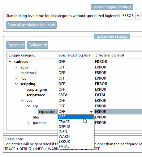 Specialized settings