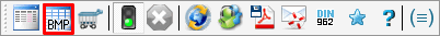 "Standard [Default] " toolbar with selection "Show graphics in table [Show graphics in table] "