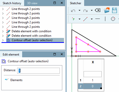 Two lines of the rectangle deleted