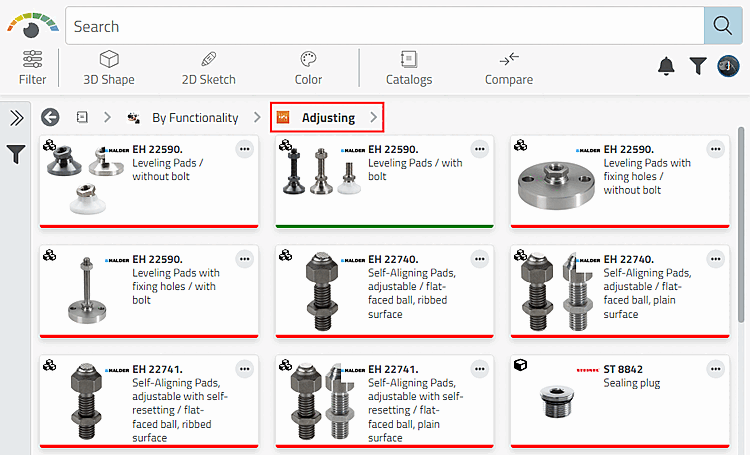 Result after filtering with "Adjusting"