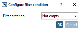 configure "Filter condition [Filter condition] "