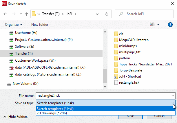 Save sketch " dialog box