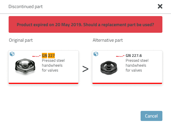 3Dfindit: Project expired with spare part - The original part cannot be opened.