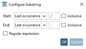 configure "Substring [Substring] "