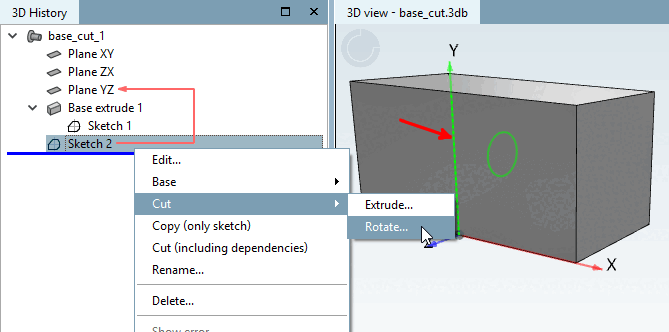 Rotation axis highlighted by dot-dash line