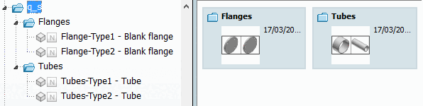 PARTdataManager "Parts selection [Part selection] ": Use of project previews - selection at catalog level. The groupings are generated automatically.