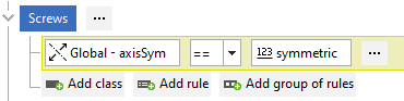If the part to be classified is axis-symmetric, it fulfills this criterion of the class "Screw".
