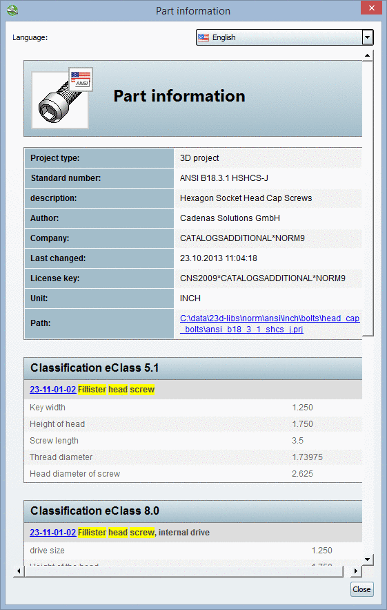 French version for standard attributes (block "AttributeMapping(is3d"); German for the user-defined attributes (block "CadDocumentAttributes" )and English for the user-define attributes with explicit language specification (special entry in configuration file)