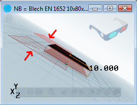 2 planare Flächen selektiert