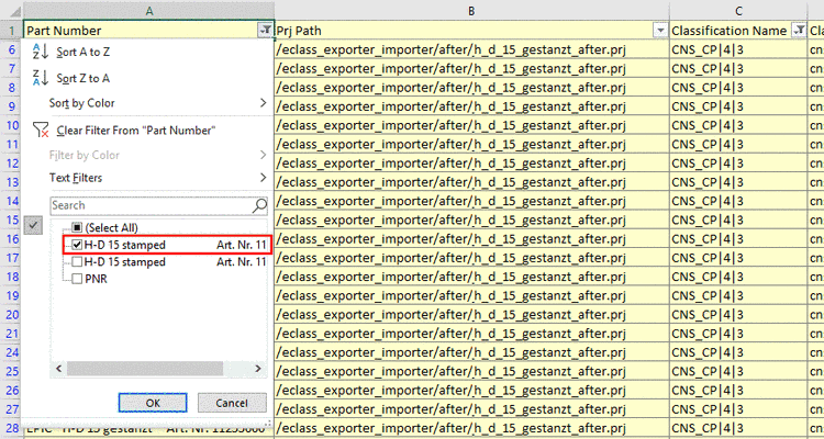 Example with filter condition