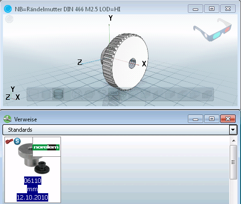 Parts view [Part view] - "References [Links] " dialog box