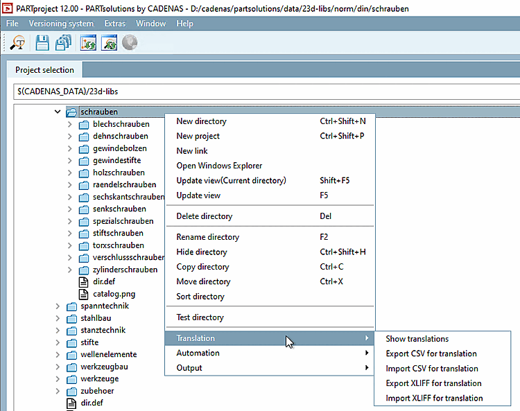 Export XLIFF for translation