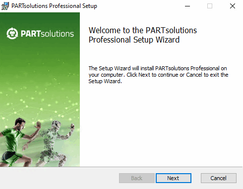 Welcome to the PARTsolutions Professional Setup Wizard