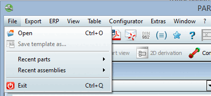File menu