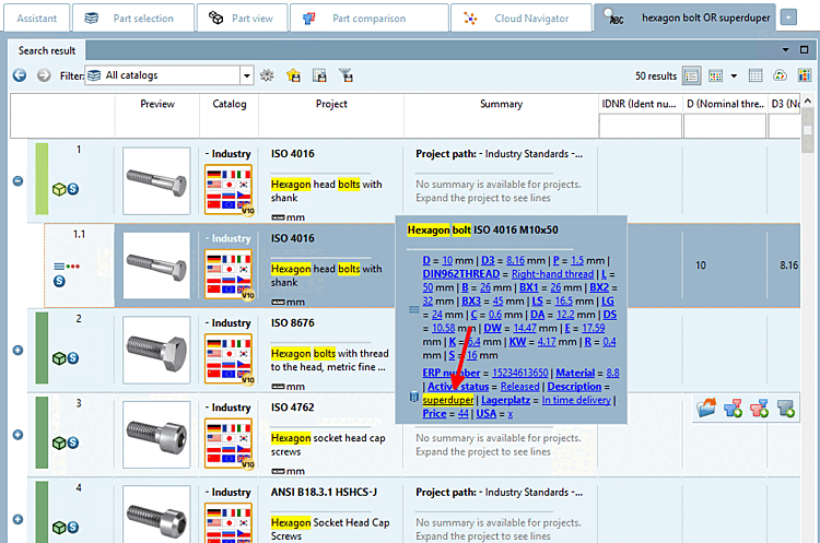 Search with "hexagon bolt OR superduper"