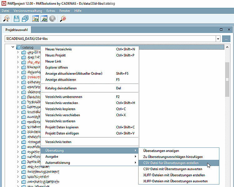 Export CSV for translation