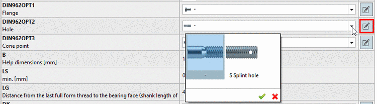 Selection of discrete values with preview images