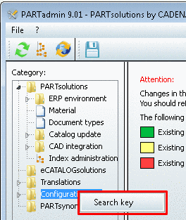 Settings for the catalog