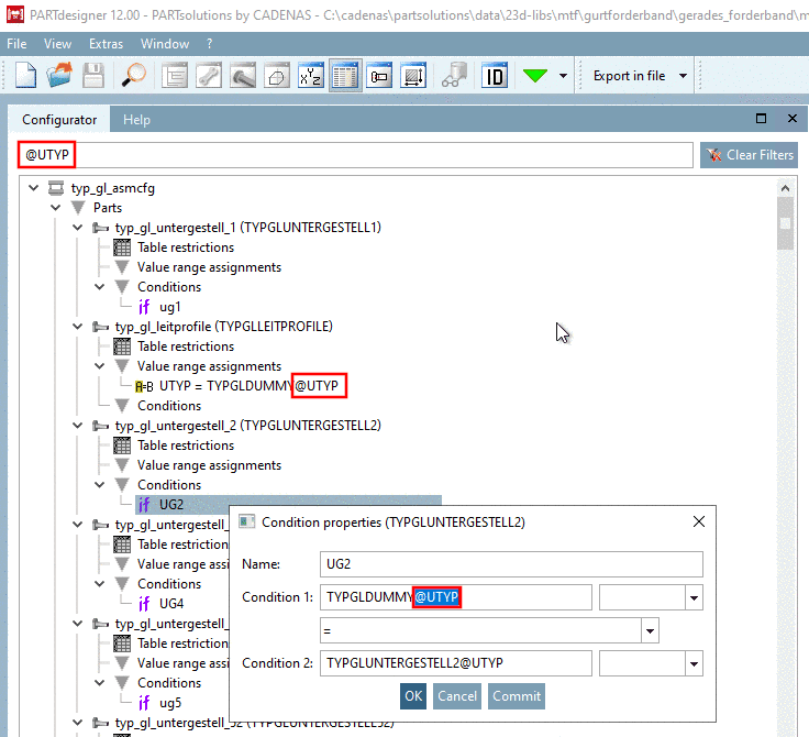 Search for occurrences of the variable "UTYP"