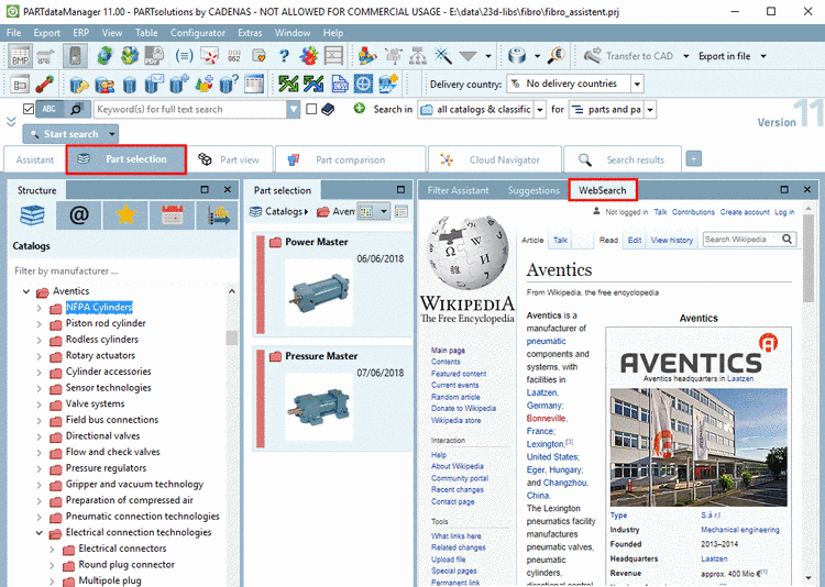 In this example the catalog name is passed for the search.