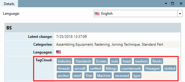 PARTdataManager TagCloud