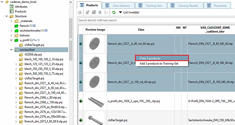 Classify several products