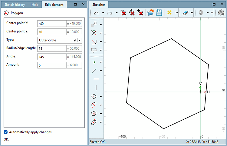 Polygon created with formula points