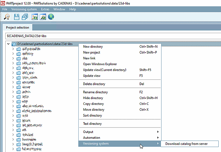 Download catalog from server