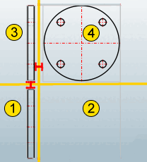 Grid with 2 rows and 2 columns filled with 3 standard derivations
