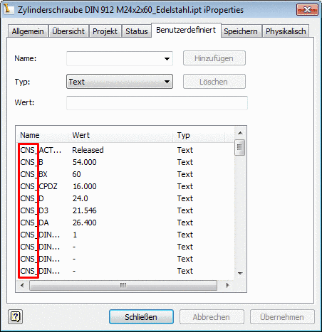 PARTsolutions attributes with prefix