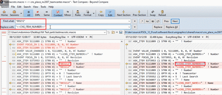 "<<CNS_ITEM_NUMBER>>" replaces concrete occurrences of number in the recorded macro.