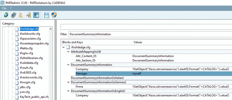 Key "Manager": Value set