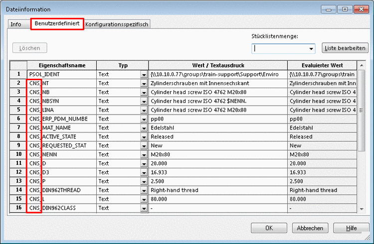 PARTsolutions attributes with prefix