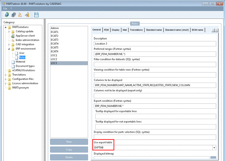 Example: Display of the internal identifier under "Products".