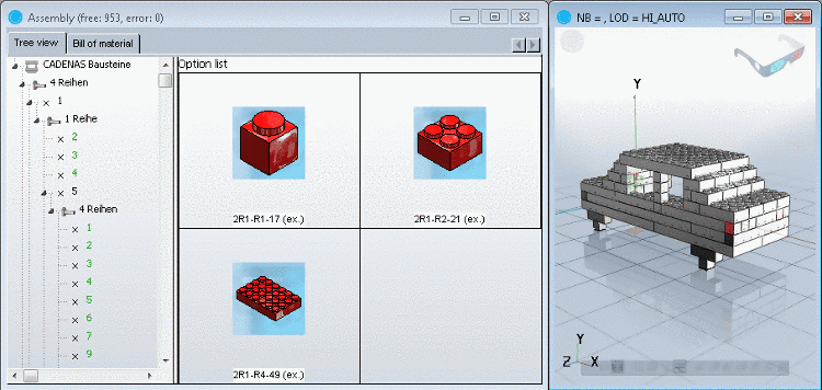 Template with partial self-assembly (can be configured further)