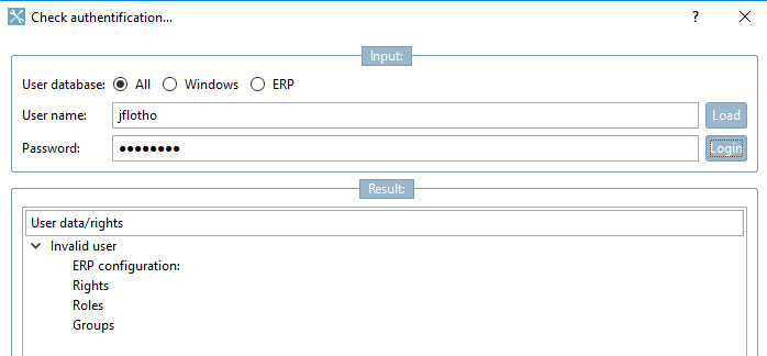 Check authentification...: Wrong password