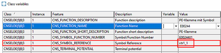 The "Symbol Reference" attribute contains the symbol name.