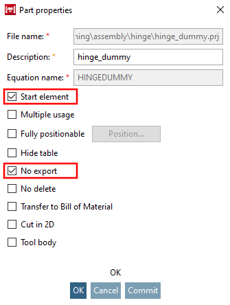 Insert dummy part