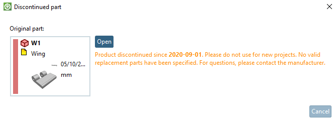 PARTdataManager: Project expired without spare part