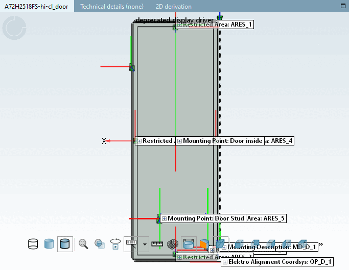 Enclosure door with 4 locking surfaces