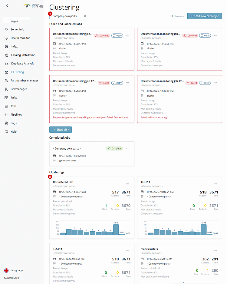 The filter by catalog display name returns the same results without the technical catalog identifier.