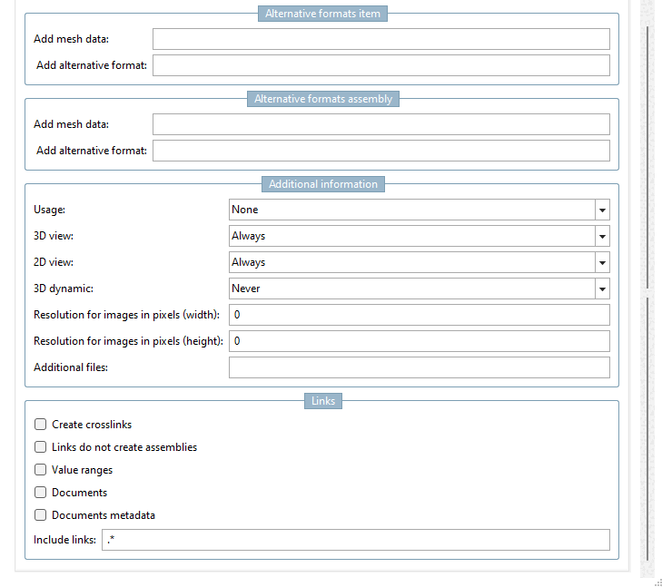 Export options with advanced settings (Part2)