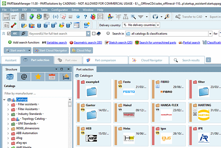 Search and parts selection [Search and Part Selection]