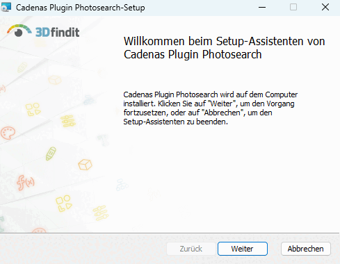Example setup wizard for "Photosearch"